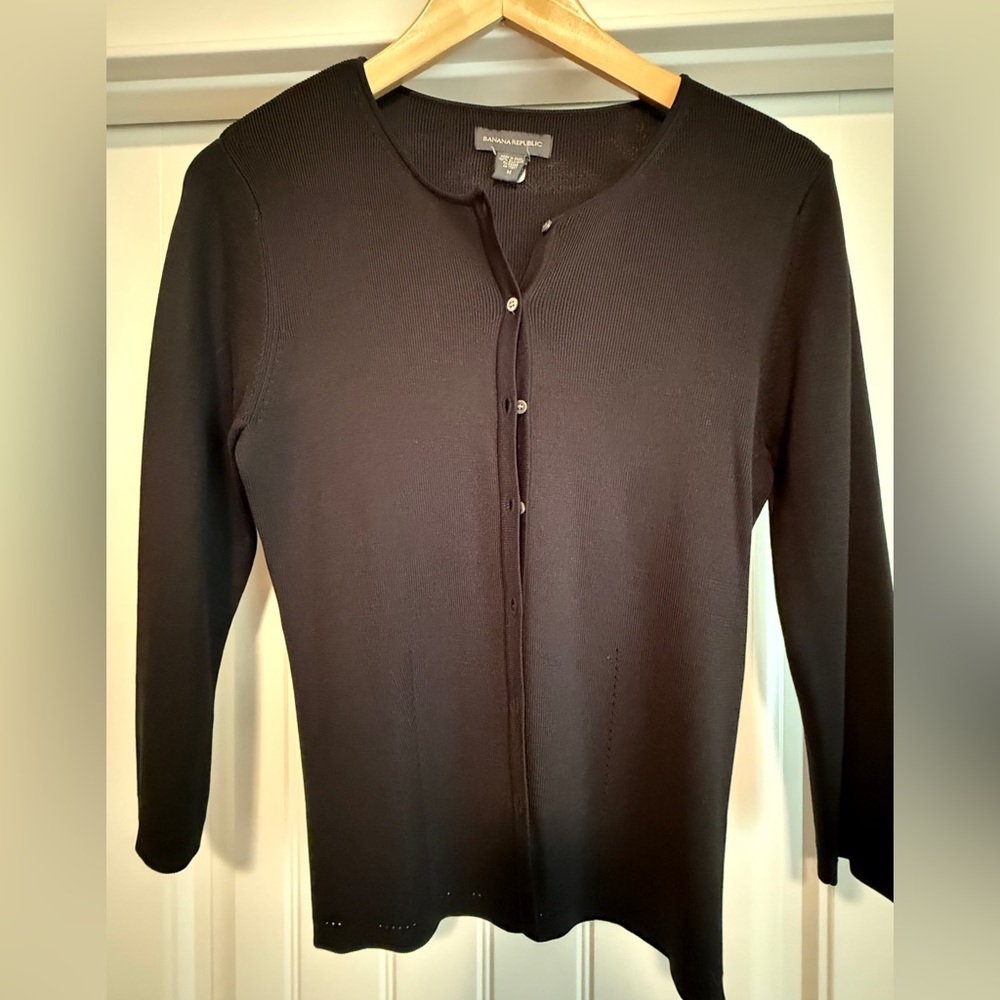 Banana Republic Classic Black Cardigan Sweater